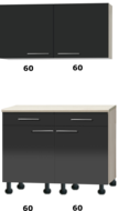 Buffetkast 120cm met stelpoten RAI-775