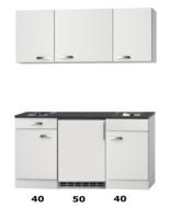 Kitchenette 130 CM incl koelkast, kookplaat en wandkasten RAI-2255 afbeelding