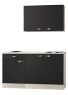 Kitchenette Antraciet 150CM met wandkasten HRG-7333 afbeelding