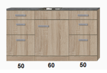 Kitchenette 160cm incl rvs spoelbak RAI-922 afbeelding