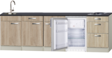 Kitchenette Neapels 240cm incl koelkast en e-kookplaat HRG-025 afbeelding