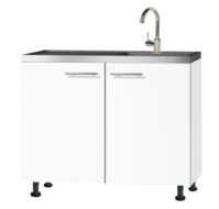 Keukenblok Antraciet hoogglns (BxHxT) 100,0x87,0x58,4 cm RAI-039 afbeelding
