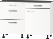 minikeuken 120cm wit mat met zwart aanrechtblad RAI-44011 afbeelding