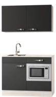 Kitchenette Faro Antraciet 120cm met onderbouw magnetron OPTI-0208 afbeelding