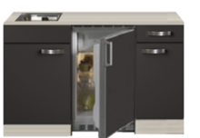 Kitchenette Faro Antraciet 130cm incl rvs spoelbak HRG-5264 afbeelding