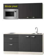 Kitchenette antraciet 180cm met magnetron KIT-0116 afbeelding