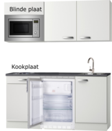 keukenblok 150cm met koelkast, wandkasten en magnetron RAI-9080 afbeelding