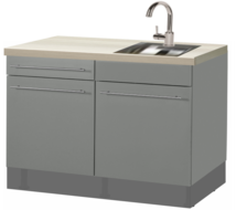 keukenblok 120cm grijs mat RAI-858 afbeelding