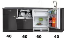 keukenblok 200cm zwart incl apparatuur NEW-021 afbeelding