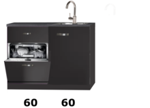 kitchenette 120cm zwart met mini vaatwasser NEY-8588 afbeelding