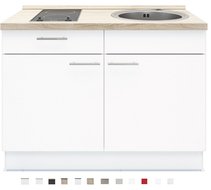 Keukenblok 120 wit met Elektrische kookplaat en rvs spoelbak RAI-3591 afbeelding