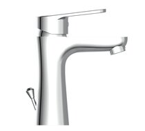 PICO ééngreepsmengkraan wastafel, chroom keramische schijven geluidsarme, verwisselbare 35 mm cartouche Eco-Click functie en kinderbeveiliging flexibele metalen aansluitslangen 1 ¼" (Ø ca. afbeelding