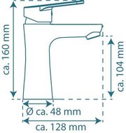 PICO ééngreepsmengkraan wastafel, chroom keramische schijven geluidsarme, verwisselbare 35 mm cartouche Eco-Click functie en kinderbeveiliging flexibele metalen aansluitslangen 1 ¼" (Ø ca.
