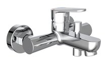 PICO ééngreepsmengkraan bad, chroom keramische schijven geluidsarme, verwisselbare 35 mm cartouche Eco-Click functie en kinderbeveiliging ½" (Ø ca. 1,9 cm) verbinding voor doucheslang metale afbeelding