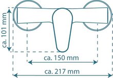 PICO ééngreepsmengkraan douche, chroom keramische schijven geluidsarme, verwisselbare 35 mm cartouche Eco-Click functie en kinderbeveiliging ½" (Ø ca. 1,9 cm) verbinding voor doucheslang met