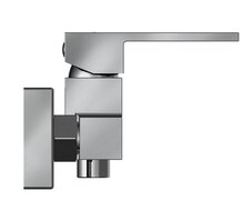 TOKYO II ééngreepsmengkraan douche, chroom keramische schijven geluidsarme, verwisselbare 25 mm-cartouche ½" (Ø ca. 1,9 cm) verbinding voor doucheslang metalen greep garantie: 5 jaar