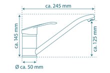 FALCON ééngreepsmengkraan keuken, chroom kraan met verlengde uitloop en draaibereik 360° keramische schijven geluidsarme, verwisselbare 40 mm-cartouche flexibele 500 mm metalen aansluitslangen