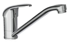 FALCON ééngreepsmengkraan keuken, lage druk, chroom kraan met verlengde uitloop en 360° draaibereik keramische schijven geluidsarme, verwisselbare 40 mm-cartouche flexibele metalen aansluitsla afbeelding