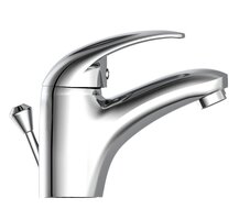 AQUA 2 SAVE waterbesparende ééngreepsmengkraan wastafel, chroom keramische schijven geluidsarme, verwisselbare 40 mm-cartouche Eco-Click functie en kinderbeveiliging 50% waterbesparing door sp