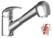 ALBATROS ééngreepsmengkraan keuken met uittrekbare sproeier, lage druk, chroom lage druk kraan - alleen geschikt voor lage druk boilers/kleine accumulatoren (onder wastafel model) draaibare uitloo afbeelding