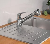 ALBATROS ééngreepsmengkraan keuken met uittrekbare sproeier, lage druk, chroom