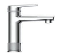 LIVERPOOL ééngreepsmengkraan wastafel, chroom keramische schijven geluidsarme, verwisselbare 35 mm-cartouche Eco-Click functie flexibele metalen aansluitslangen 500 mm volgens DVGW/KTW-A 1