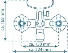ELK tweegreepskraan bad, chroom inclusief doucheset keramische ½" ventiel bovenstukken ½" (Ø ca. 1,9 cm) verbinding voor doucheslang mousseur KIWA-gekeurd metalen grepen garantie: 5 jaa