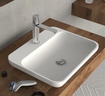 NEW YORK ééngreepsmengkraan wastafel, chroom keramische schijven geluidsarme, verwisselbare 25 mm-cartouche flexibele metalen aansluitslangen 500 mm volgens DVGW/KTW-A 1 ¼" (Ø ca. 4 cm) druk