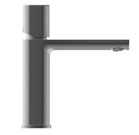 NEW YORK ééngreepsmengkraan wastafel, grafiet mat keramische schijven geluidsarme, verwisselbare 25 mm-cartouche flexibele metalen aansluitslangen 500 mm volgens DVGW/KTW-A 1 ¼" (Ø ca. 4 cm)