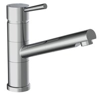 UNICORN ééngreepsmengkraan keuken met uittrekbare uitloop, chroom draaibare en uittrekbare uitloop keramische schijven geluidsarme, verwisselbare 40 mm-cartouche met Eco-Click functie en kinderb afbeelding