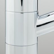 UNICORN ééngreepsmengkraan keuken met uittrekbare uitloop, chroom draaibare en uittrekbare uitloop keramische schijven geluidsarme, verwisselbare 40 mm-cartouche met Eco-Click functie en kinderb