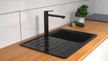 VITA ééngreepsmengkraan keuken met hoge uitloop, zwart mat