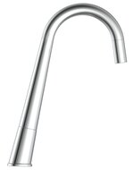 PISA ééngreepsmengkraan keuken met ronde uitloop, chroom elegante kraan met hoge ronde uitloop en draaibereik 150° keramische schijven geluidsarme, verwisselbare 25 mm cartouche mousseur CASCA