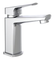 RAVEN ééngreepsmengkraan wastafel, chroom keramische schijven geluidsarme, verwisselbare 25 mm-cartouche flexibele metalen aansluitslangen 400 mm volgens DVGW/KTW-A 1 ¼" (Ø ca. 4 cm) Push-Pop afbeelding