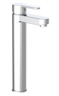 ELEPHANT ééngreepsmengkraan voor wastafel opbouw, chroom hoge uitloop keramische schijven geluidsarme, verwisselbare 40 mm-cartouche flexibele metalen aansluitslangen 350 mm volgens DVGW/KTW- afbeelding