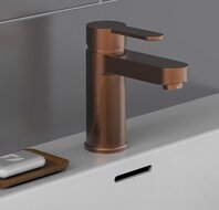 ELEPHANT ééngreepsmengkraan wastafel, koper mat keramische schijven geluidsarme, verwisselbare 40 mm-cartouche flexibele metalen aansluitslangen 350 mm volgens DVGW/KTW-A 1 ¼" (Ø ca. 4 cm) dru