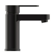 ELEPHANT ééngreepsmengkraan wastafel, zwart mat keramische schijven geluidsarme, verwisselbare 40 mm-cartouche flexibele metalen aansluitslangen 350 mm volgens DVGW/KTW-A 1 ¼" (Ø ca. 4 cm) dr