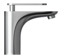 ORCA ééngreepsmengkraan wastafel, chroom keramische schijven geluidsarme, verwisselbare 35 mm-cartouche flexibele metalen aansluitslangen 400 mm volgens DVGW/KTW-A 1 ¼" (Ø ca. 4 cm) metalen-a