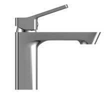 STILO ééngreepsmengkraan wastafel, chroom keramische schijven geluidsarme, verwisselbare 35 mm-cartouche flexibele metalen aansluitslangen 400 mm volgens DVGW/ W270, KTW-A 1 ¼" (Ø ca. 4 cm) p