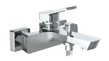 STILO ééngreepsmengkraan bad, chroom keramische schijven geluidsarme, verwisselbare 35 mm-cartouche mousseur KIWA-gekeurd ½" (Ø ca. 1,9 cm) verbinding voor doucheslang metalen greep garant afbeelding