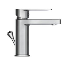 DOLPHIN ééngreepsmengkraan wastafel, chroom keramische schijven geluidsarme, verwisselbare 35 mm-cartouche flexibele metalen aansluitslangen 500 mm volgens DVGW/KTW-A 1 ¼" kunststof-afvoerplu