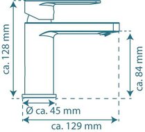 DOLPHIN ééngreepsmengkraan wastafel, chroom keramische schijven geluidsarme, verwisselbare 35 mm-cartouche flexibele metalen aansluitslangen 500 mm volgens DVGW/KTW-A 1 ¼" kunststof-afvoerplu