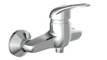 CALVINO ééngreepsmengkraan douche, chroom keramische schijven geluidsarme, verwisselbare 40 mm cartouche Eco-Click functie en kinderbeveiliging ½" (Ø ca. 1,9 cm) verbinding voor doucheslang afbeelding