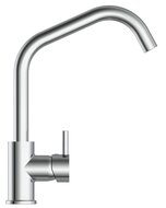 CASALLA ééngreepsmengkraan keuken met hoge uitloop, chroom elegante kraan met hoge ronde uitloop en draaibereik 360° cold-start functie - koud water bij greep in middelste stand keramische schij