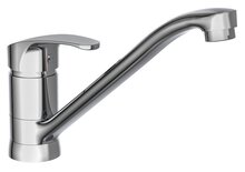 CELLINO ééngreepsmengkraan keuken, chroom kraan met verlengde uitloop en draaibereik 360° keramische schijven geluidsarme, verwisselbare 40 mm cartouche flexibele metalen aansluitslangen me afbeelding