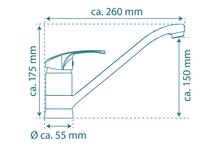 CELLINO ééngreepsmengkraan keuken, chroom kraan met verlengde uitloop en draaibereik 360° keramische schijven geluidsarme, verwisselbare 40 mm cartouche flexibele metalen aansluitslangen me