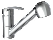 DIZIANI ééngreepsmengkraan keuken met uittrekbare sproeier, chroom uittrekbare, omstelbare sproeier, 2 functies en met antikalk nozzles 90° draaibereik keramische schijven geluidsarme, verwiss afbeelding