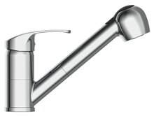 DIZIANI ééngreepsmengkraan keuken met uittrekbare sproeier, chroom uittrekbare, omstelbare sproeier, 2 functies en met antikalk nozzles 90° draaibereik keramische schijven geluidsarme, verwiss