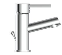 LAURANA ééngreepsmengkraan wastafel, chroom keramische schijven geluidsarme, verwisselbare 35 mm cartouche flexibele metalen aansluitslangen 1 ¼" (Ø ca. 4 cm) kunststof afvoerplug en waste sta