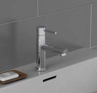 LAURANA koudwaterkraan wastafel, chroom keramische schijven geluidsarme, verwisselbare 25 mm-cartouche mousseur KIWA-gekeurd metalen greep garantie: 5 jaar